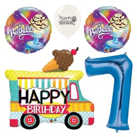 Ultimate Ice Cream Truck and Sundae Party Event Decorations Bouquet of Balloons (7th Birthday)