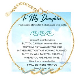 OAOMRIA Sterling Silver Bracelets for Women Wave/Cross/Knot Dainty Bracelets Adjustable Simple Link Chain Bracelets Gifts For Mother Daughter Sister Bestie, adjustable, Sterling Silver, Cubic Zirconia