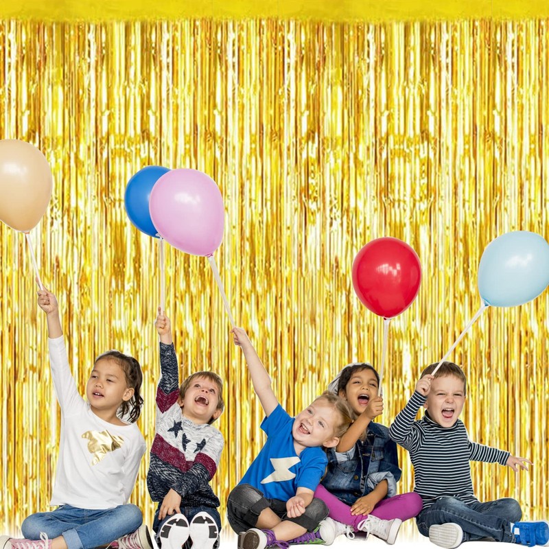 Metallic Tinsel, 5 Pieces Foil Curtain Fringe Curtains, Tinsel Curtain,