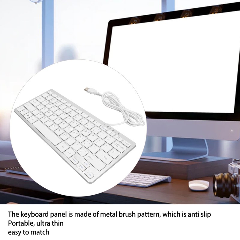 USB Wired Keyboard 78 Keys Ultra Thin Mini Portable Anti