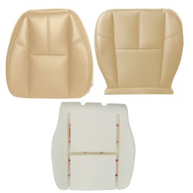 Priprilod Tan 1x Driver&Passenger Bottom and Top Lean Back Seat Cover&Driver Foam Cushion Fit for Silverado Sierra Tahoe Suburban Avalanche 2007 2008 2009 2010 2011 2012 2013 2014