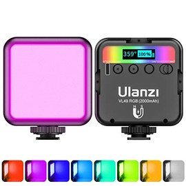 Luz de Relleno RGB Fotografía Vídeo, ULANZI Luz de LED Cámara 60 Perlas de Lámpara Iluminación Fotografía de Color Ajustable 2500-9500K Incorporada Batería para Canon, Nikon, Pentax, Panasonic