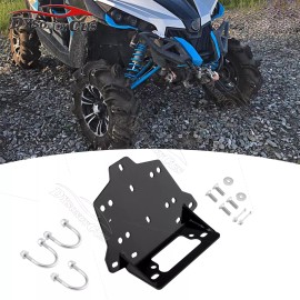 DYSO Fit 13-18 Can-Am Maverick 1000R Max 1000R Black Turbo Winch Mounting Bracket Kit