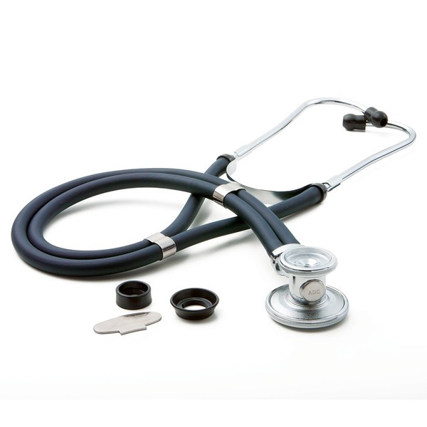ADC Adscope 641 Sprague Stethoscope with 5 Interchangeable Chestpiece Options, 30 inch Length, Navy