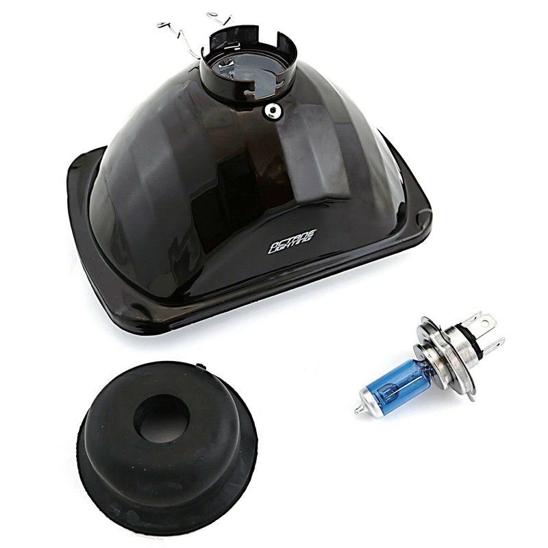 Octane Lighting 7X6 Crystal Clear Glass Lens Metal Headlight H4