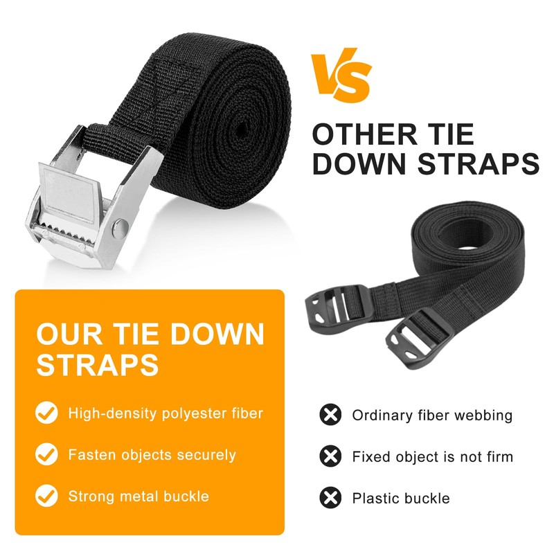 Romon 2M Fixing Straps, Set of 4 Ratchet Straps with