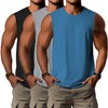 Ficerd 3 Pack Men's Big Tall Tank Tops, Cotton Moisture