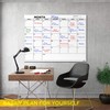 Large 36"x48" White Board Calendar Blank Dry Erase Calendar for