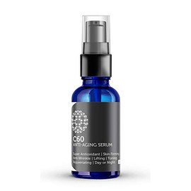 C60 - Suero facial antienvejecimiento de 1.0 fl oz con ácido hialurónico, células madre vegetales, péptidos, vitaminas B + C y complejos antienvejecimiento de arrugas para hombres y mujeres hechos con ingredientes orgánicos