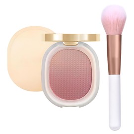 Lilyloria Matte Face Blush Powder for ‌Cheeks‌ with Brush ‌Blendable‌ Long-wear Olive complexion Talc-free (03) Plum Rose