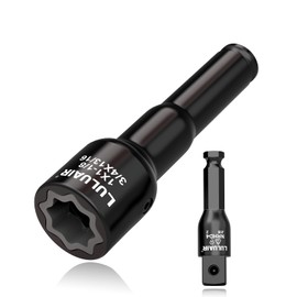 NRHD4 Lineman Socket, 4-in-1 Impact Socket Set, 4 Size Square Drive Socket: 3/4", 13/16", 1", and 1-1/8" Sockets and 7/16-Inch Hex Adapter