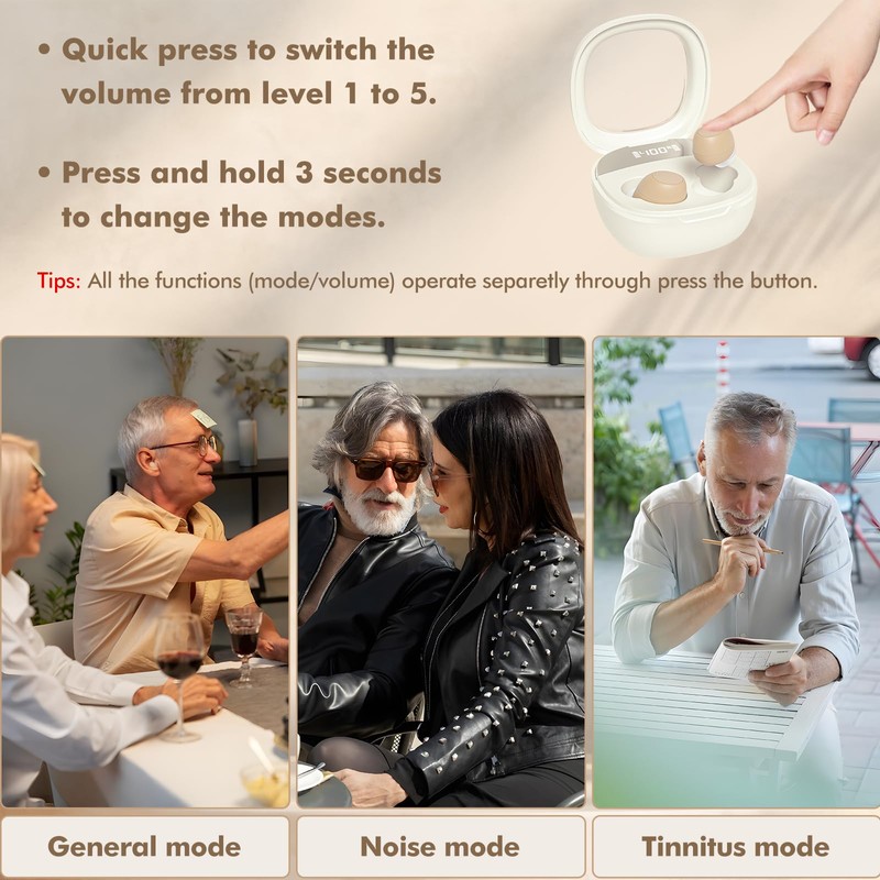 AuyeeSnc OTC Hearing Aids for Seniors Rechargeable Hearing Amplifiers with