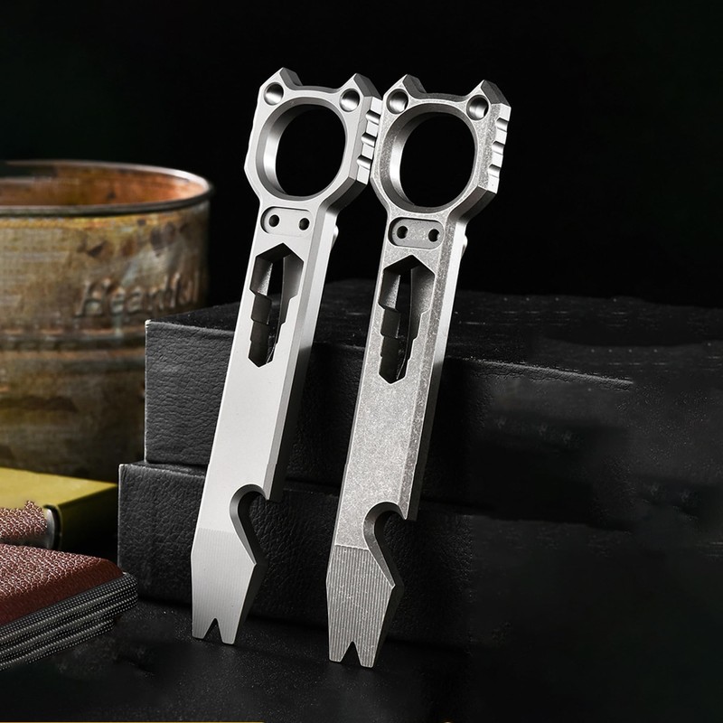 Hamans Titanium Pry Bar 6-in-1 Multi Tool Crowbar Portable with
