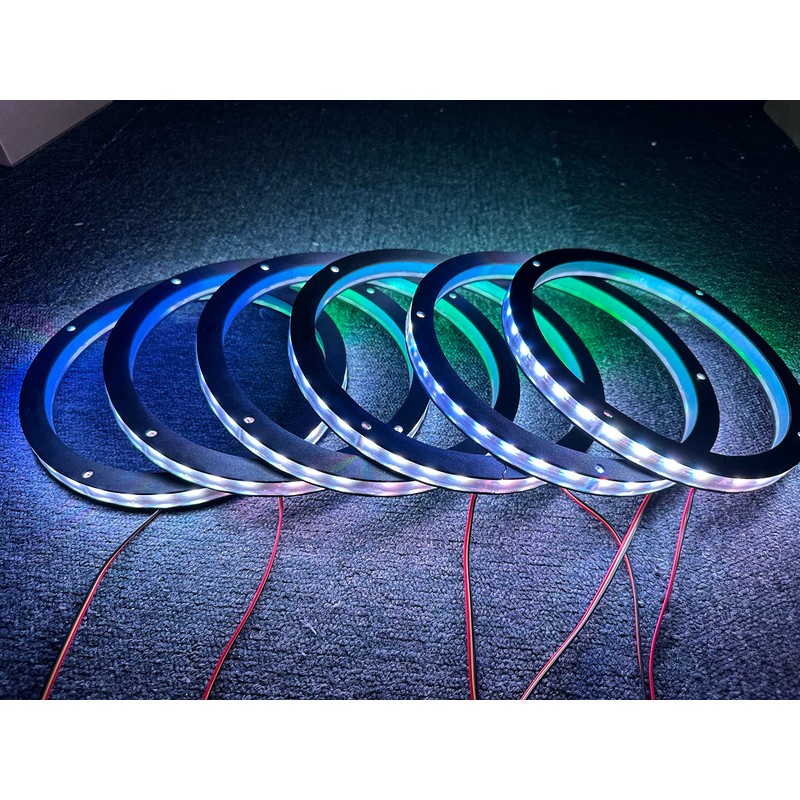 NA 6PCS 6.5" Car LED Speaker Ring Light Kit Dream