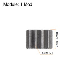 sourcing map Straight Spur Gear 6mm Bore 12T Mod-1 Hardened 45# Steel Spur Diff Differential Motor Gear RC Car Replacement Parts