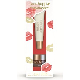 Sara Happ Duo de tratamiento Hot Cocoa Kisses, exfoliante y brillo de labios, set exfoliante unisex, 2 unidades, cuidado y acondicionamiento de labios, para labios