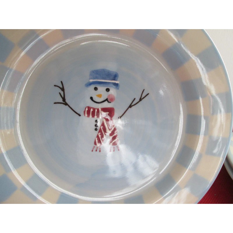 CRATE and BARREL WINTER SNOW PEOPLE DESSERT/SALAD PLATE Hartstone Pottery