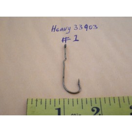 Mustad 50 PCS HEAVY DUTY 33903 #1 LONG SHANK SPROAT KINK/FLY TYING FISHING HOOKS/BRONZE