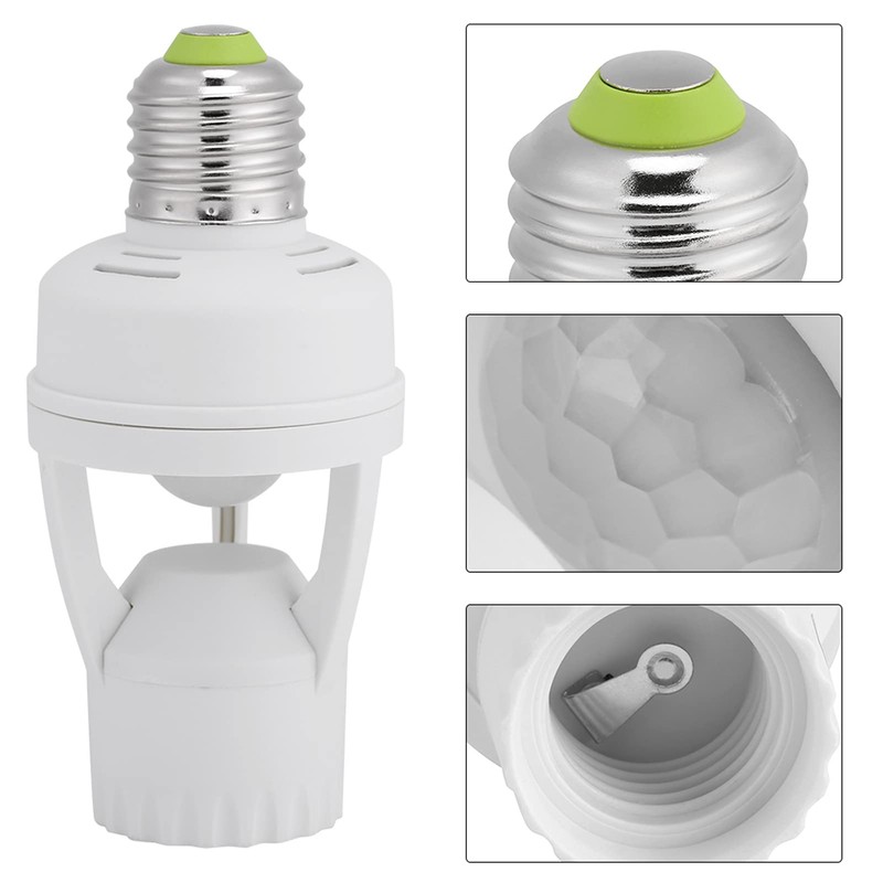 TOPINCN Motion Sensor Light Socket, E27 Motion Screw Bulb Adapter