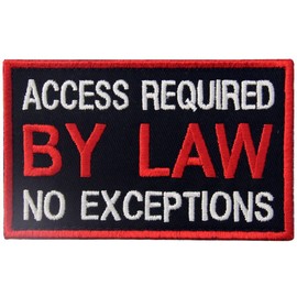 Service Dog Patch Vests/Harnesses Access Required By Law No Exceptions Applique Embroidered Fastener Hook & Loop Emblem