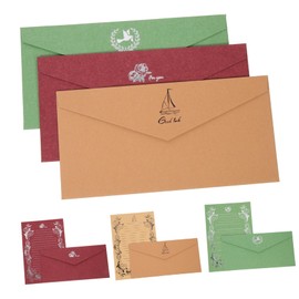 OSALADI 12 Sets Vintage Greeting Card Invitation Set Stationery Paper and Envelopes Elegant Design for Letter Writing for Business and Personal Use