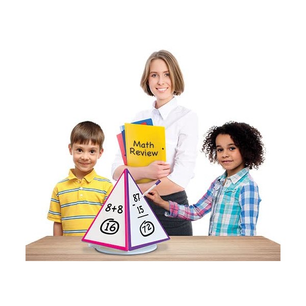 Sensational Classroom Spin & Write Pyramid Rotating 4-Sided Dry-Erase Board