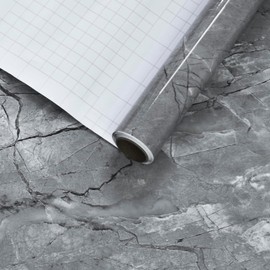 Gray Marble Contact Paper for Countertops Waterproof Marble Peel and Stick Wallpaper Removable Self-Adhesive Granite Vinyl Wrap Roll for Kitchen Bathroom Sink Table Darwer Locker 16x118 inch