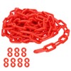 PATIKIL Red Plastic Chain, 16 ft 8mm Safety Barrier Chain