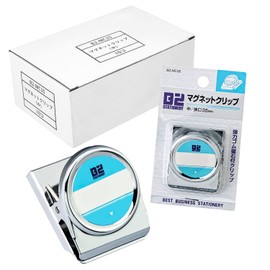 Nikken Stationery B2-MC35-10 Magnetic Clip, Medium, 1.4 inches (35 mm) Wide, Strong, 10 Pieces, Silver