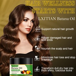 100% Natural Raw Batana Oil for Hair Growth, Dr. Sebi Hair Oil from Honduras, Pure Nourishment Organic, Prevent Hair Loss,Eliminates Split Ends Moisturize Scalp,Restore Hair Masks for Dry Damaged Hair