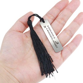 Gleamart Inspirational Engraved Bookmark Book Holder with Tassel Stationery Gift for Men Women Titanium, Titanium