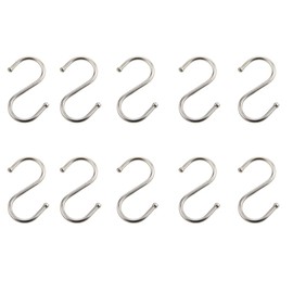 10 Pcs Metal S Shaped Kitchen Spoon Pan Pot Hanging Hooks Hangers (Large)
