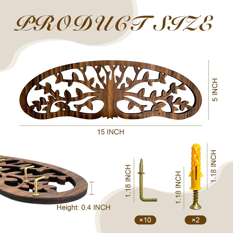 Herb Drying Rack - Wall Mounted Tree Design Holds 11