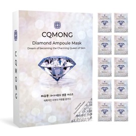 CQMONG CQMONG Diamond Ampoule Sheet Mask (pack of 10) Korean Collagen Face Facial Mask Pack for Elastic Skin, Vitality, Moisture, Brilliance, Nutrition, Skin Soothing | Skincare