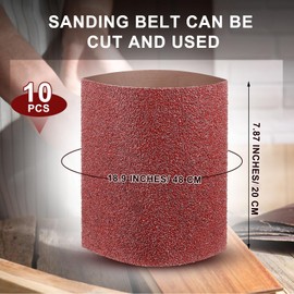 Demissle 10 Pack 8 x 19 Inch Floor Sanding Belt 24 Grit Aluminum Oxide Cloth Sanding Belts for Commercial and Residential Flooring