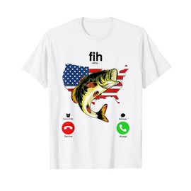Fih Calling Remind me Message Decline Accept Phone Call Fish T-Shirt