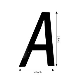 6 Inch House Home Address Street Numbers for Outdoor Indoor Exterior Building Apartment Yard Black Plastic, UV Resistant Number 0-9 Letter A-G (A)