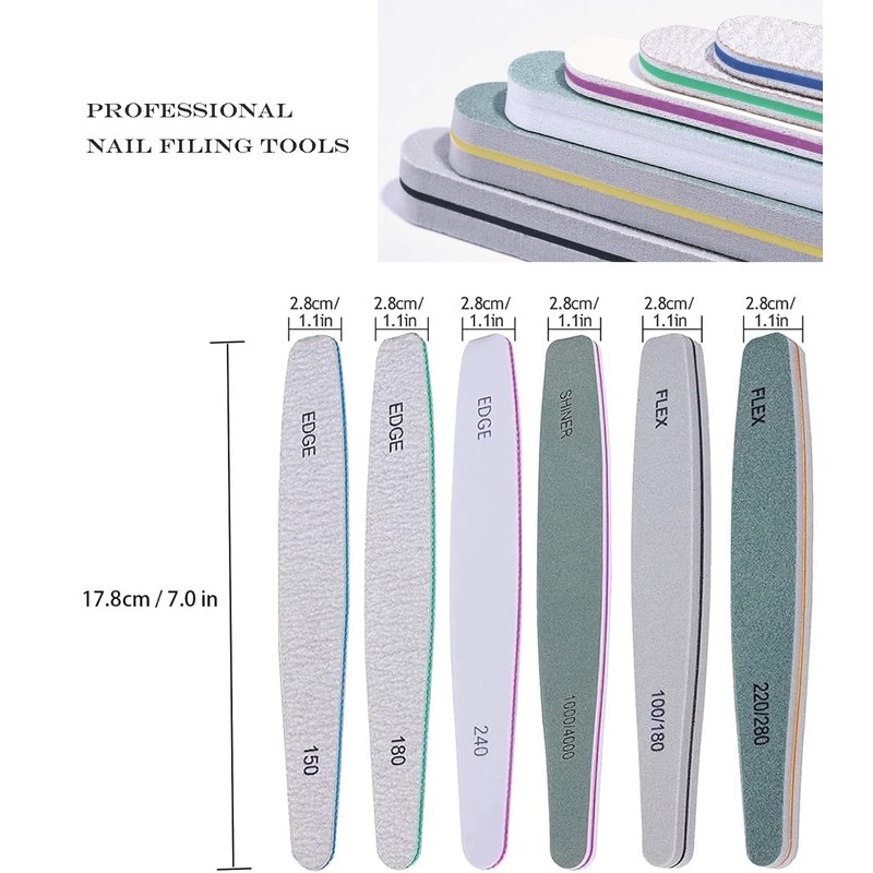 TONOKAILS 18Pack Professional Manicure Tools Kit - Nail File Set,