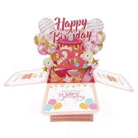 Asmallgf Romantic 25th Birthday Popup Card for Wife Girlfriend, Unique Gifts for 25 Years Old Women Men, 25 Bday Decorations Money Box for Him Her