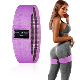 PORTENTUM 1 x Strong Fitness Bands, Non-Slip Fabric Fitness Bands for Crossfit, Yoga, Buttocks and Other Sports. Includes Video.