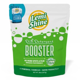 Lemi Shine Natural Dish Detergent Booster - Hard Water Stain Remover - Multi-Use Citric Acid Cleaner - 38 oz