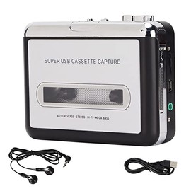 ASHATA Portable Cassette Players HiFi Stereo Cassette Tape Player with Headphones Support Playback Record, High Fidelity, for Laptop PC Car, Retro Creative Gift