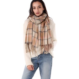 Missshorthair Plaid Scarfs for Women Winter Tartan big scarf,Blanket oversized scarves for women,Warm Shawl Wraps Winter Gif