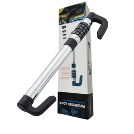 iMonse Steering Wheel Lock Anti-Theft Car Device, Steering Wheel Pedal Brake Password Lock, Steering Wheel to Pedal Within 17Inch to 33Inch Black