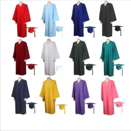 Matte Graduation Cap and Gown 2025 Set with Tassel for High School & College 14 ColorsColor: Navy, Size: 45"FF