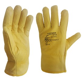 5 PAIRS Driver Gloves Fleece Cotton Lined Leather Lorry Drivers WORK Gloves - XL