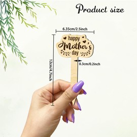 arricraft 15 Pcs Happy Mother's Day Plant Labels, Wooden Markers with Phrases to Mom's Confession Multiple Types of Labels to Decorate The Mother's Day Party 4.7x2.5inch