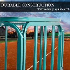 VICBAS Ball Cart Storage Portable, Mental Basketballs Organizer Foldable with Lid and Wheels,Large Capacity Sports Equipment Organizer for Indoor Outdoor,Gym,School,Club 35.4x27.6x27.6in,Green