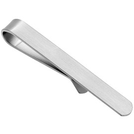 HAWSON Skinny Tie Clip for Men 2 Inch Tie Clip Bar Set, 1pcs Tie Clip Gift Set for Wedding, Meetting, Party (1 pcs Brushed Silver)