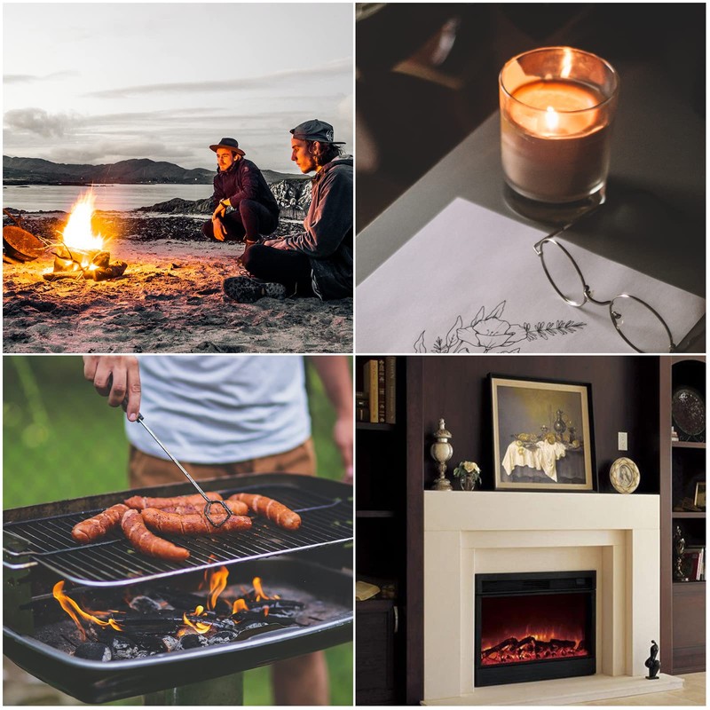 Long Grill Lighter,Refillable Butane,Windproof Flexible with Visual Fuel Window for